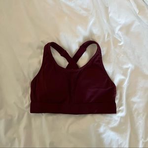 Wine Mesh Sports Bra Size S Good Condition